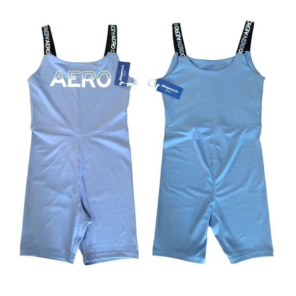 Aeropostale Sport Logo One Piece Biker Shorts Romper Medium NWT - Picture 8 of 11